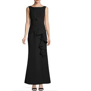 Eliza J Ruffled Boatneck Gown